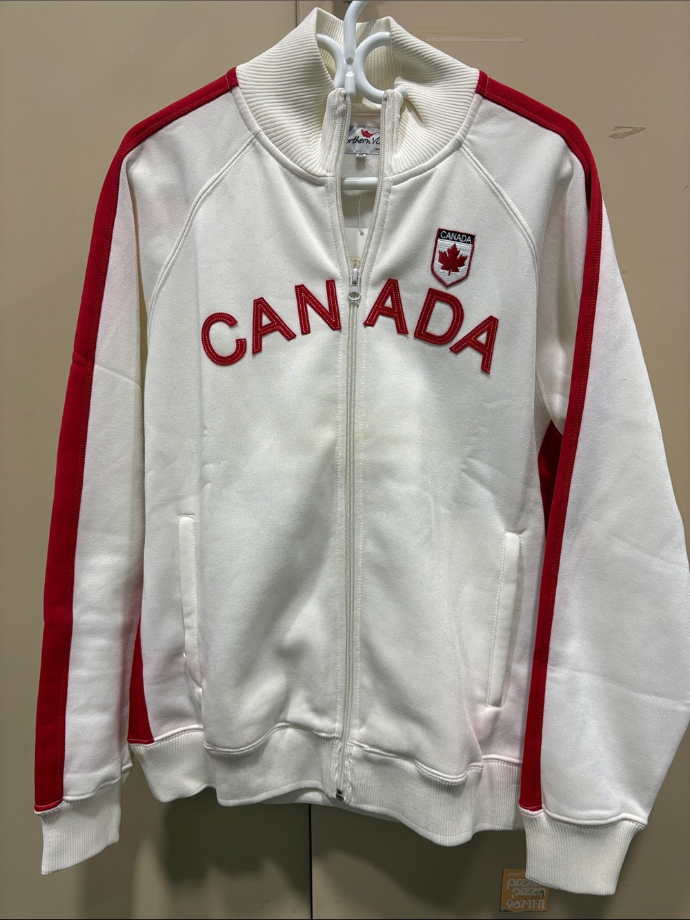 Canada Red & White Zip-Up Women's Sweater Jacket